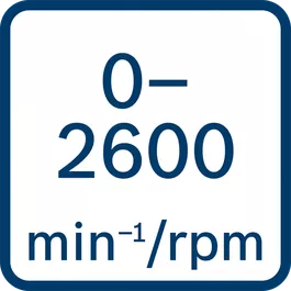 Leerlaufdrehzahl 0 – 2600 min-1/U/min 