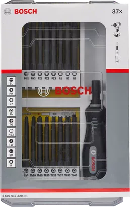 37-teiliges Set mit Schrauberbits Bosch Hard Extra und Professional - Griff