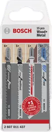 Stichsägeblatt-Pack, Holz und Metall, 15-teilig