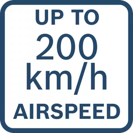  Luftgeschwindigkeit bis zu 200 km/h