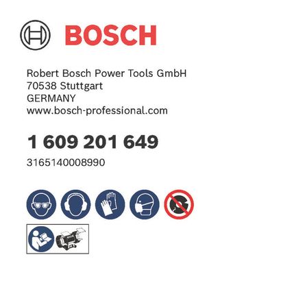 Bosch logo, Postal address, Electronic address, Safety icons