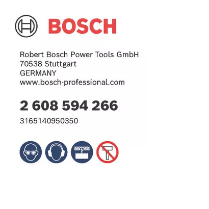 Bosch logo, Postal address, Electronic address, Safety icons