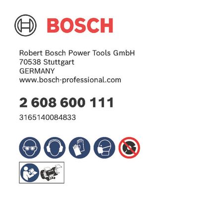 Bosch logo, Postal address, Electronic address, Safety icons