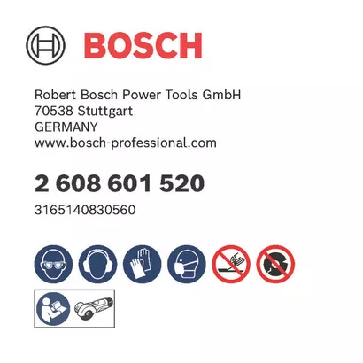 Bosch logo, Postal address, Electronic address, Safety icons