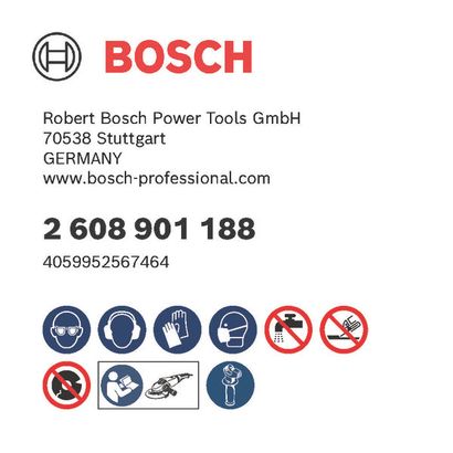 Bosch logo, Postal address, Electronic address, Safety icons