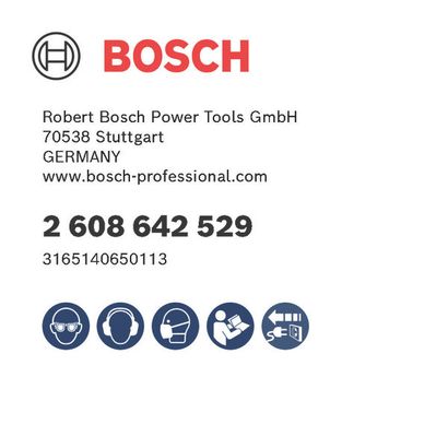 Bosch logo, Postal address, Electronic address, Safety icons