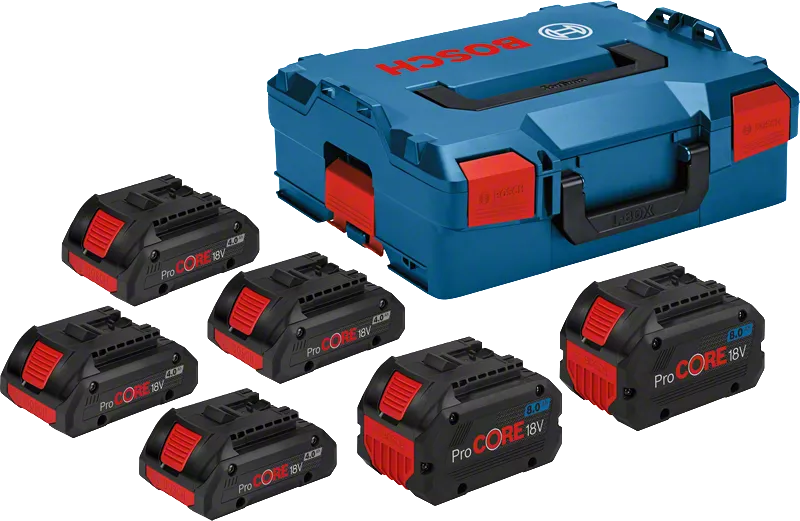 Batterie Bosch dans L-Boxx - 4 x Batterie ProCore 18V 4.0 Ah + 2 x ProCore  8.0 Ah 1600A02A2T