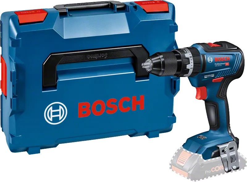 Bosch Professional 18V System Perceuse-Visseuse à Percussion sans Fil GSB  18V-55 (Batterie 2x2.0 Ah + Chargeur Inclus, 35 pcs. Set d'Accessoires à