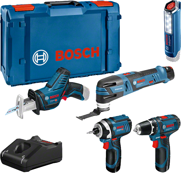 Kit 3 outils Bosch Pro : Perceuse-visseuse GSR 12V-15 + Scie