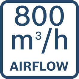  Débit d’air 800 m3/h