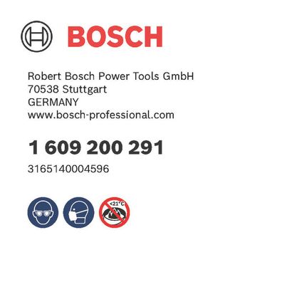 Bosch logo, Postal address, Electronic address, Safety icons