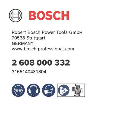 Bosch logo, Postal address, Electronic address, Safety icons