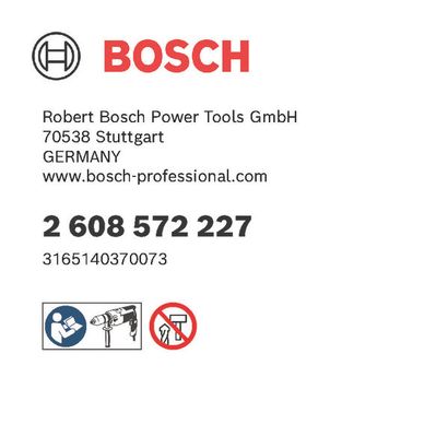 Bosch logo, Postal address, Electronic address, Safety icons