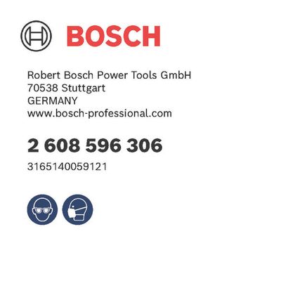 Bosch logo, Postal address, Electronic address, Safety icons