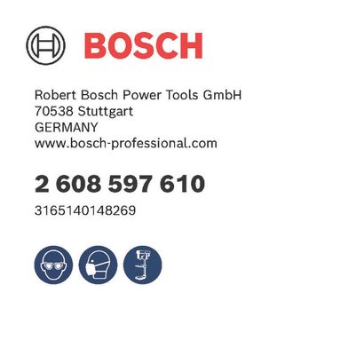 Bosch logo, Postal address, Electronic address, Safety icons