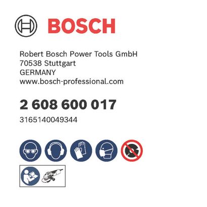 Bosch logo, Postal address, Electronic address, Safety icons