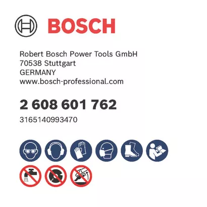 Bosch logo, Postal address, Electronic address, Safety icons