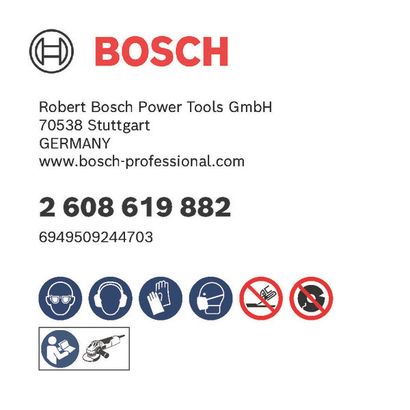 Bosch logo, Postal address, Electronic address, Safety icons