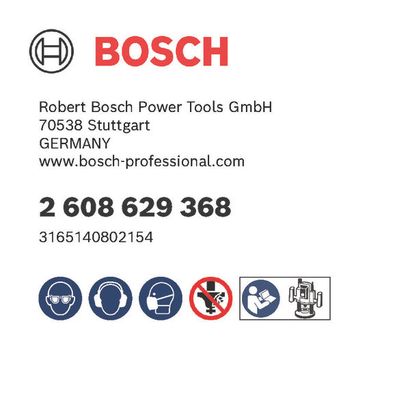 Bosch logo, Postal address, Electronic address, Safety icons