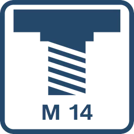 Filetage de la broche de meulage M 14 