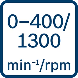 Onbelast toerental 0 - 400/0 - 1300 o.p.m. 