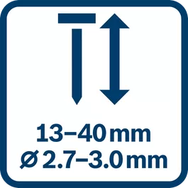  13-40 mm spijkerlengte en 2,7-3,0 mm diameter