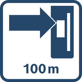 Werkbereik (radius) tot max. 100 m met ontvanger 