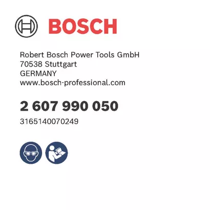 Bosch logo, Postal address, Electronic address, Safety icons