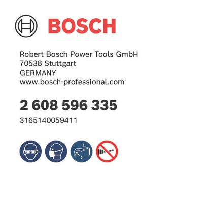 Bosch logo, Postal address, Electronic address, Safety icons