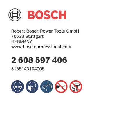 Bosch logo, Postal address, Electronic address, Safety icons