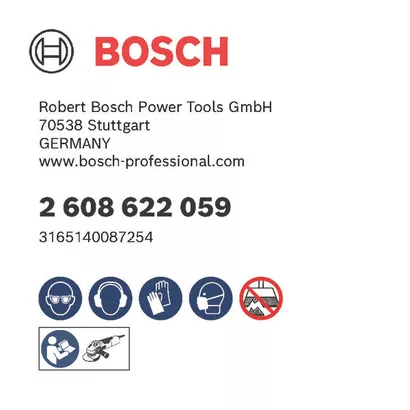 Bosch logo, Postal address, Electronic address, Safety icons