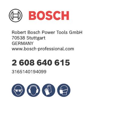 Bosch logo, Postal address, Electronic address, Safety icons