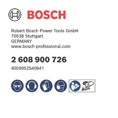 Bosch logo, Postal address, Electronic address, Safety icons