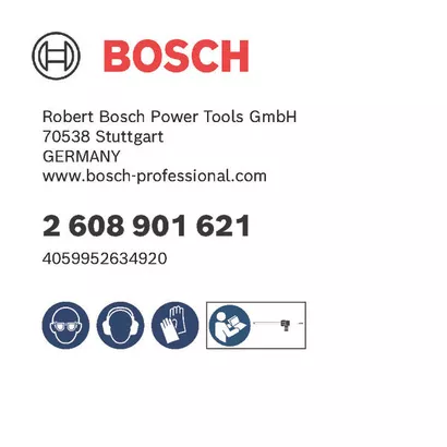 Bosch logo, Postal address, Electronic address, Safety icons