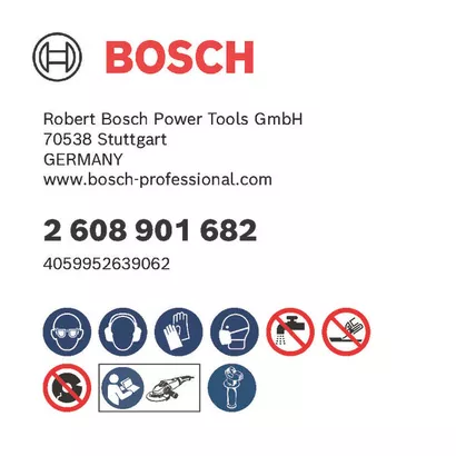 Bosch logo, Postal address, Electronic address, Safety icons