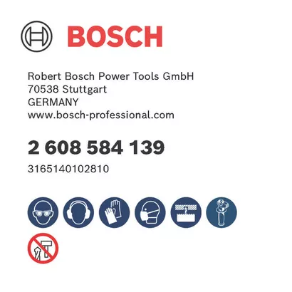 Bosch logo, Postal address, Electronic address, Safety icons