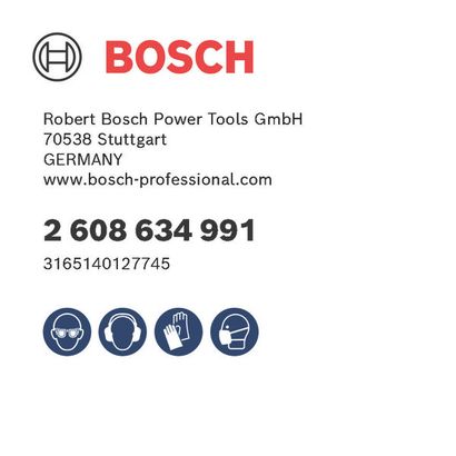 Bosch logo, Postal address, Electronic address, Safety icons