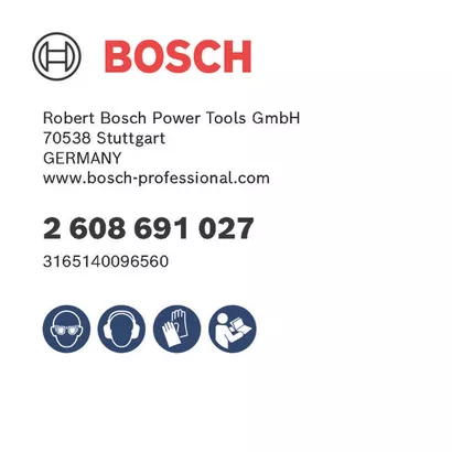 Bosch logo, Postal address, Electronic address, Safety icons