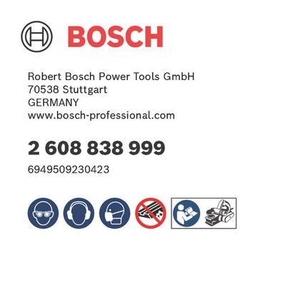 Bosch logo, Postal address, Electronic address, Safety icons