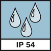 IP kaitse 54 Tolmu- ja pritsmekaitse (IP54)