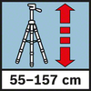 Hauteur de travail 55-157 cm Hauteur de travail entre 55 et 157 cm