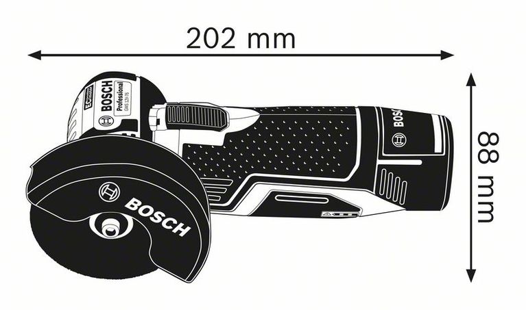 Miniamoladora angular inalámbrica Bosch Professional GWS 12V-76 color azul  + accesorio