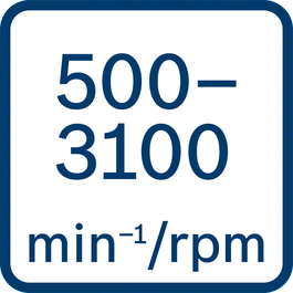Nº de rotações em vazio 500 - 3.100 r.p.m. 