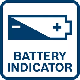 Indicador da bateria mostra o nível de carga restante da bateria 