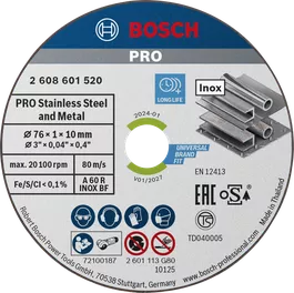 Disco de corte abrasivo PRO Stainless Steel and Metal