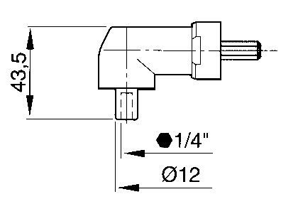 Cabeça angular 1/4'' - parafusadeira sextavada interna