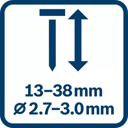  13 - 38 mm Nagellänge und 2,7 - 3,0 mm Durchmesser