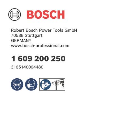 Bosch logo, Postal address, Electronic address, Safety icons