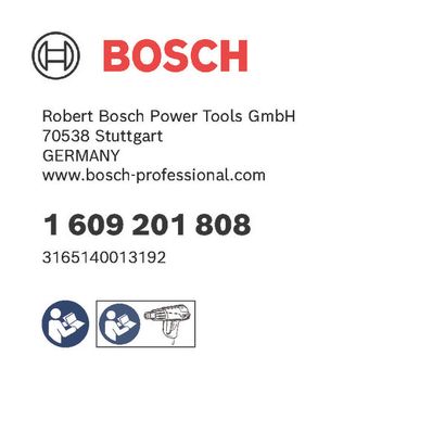 Bosch logo, Postal address, Electronic address, Safety icons