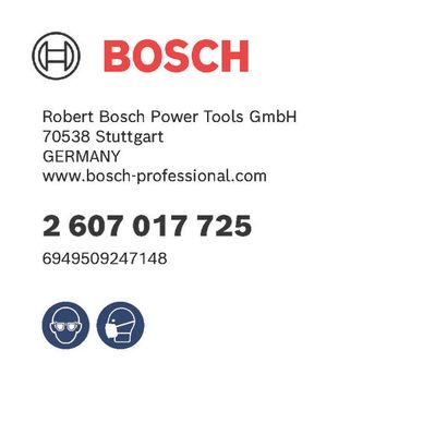 Bosch logo, Postal address, Electronic address, Safety icons